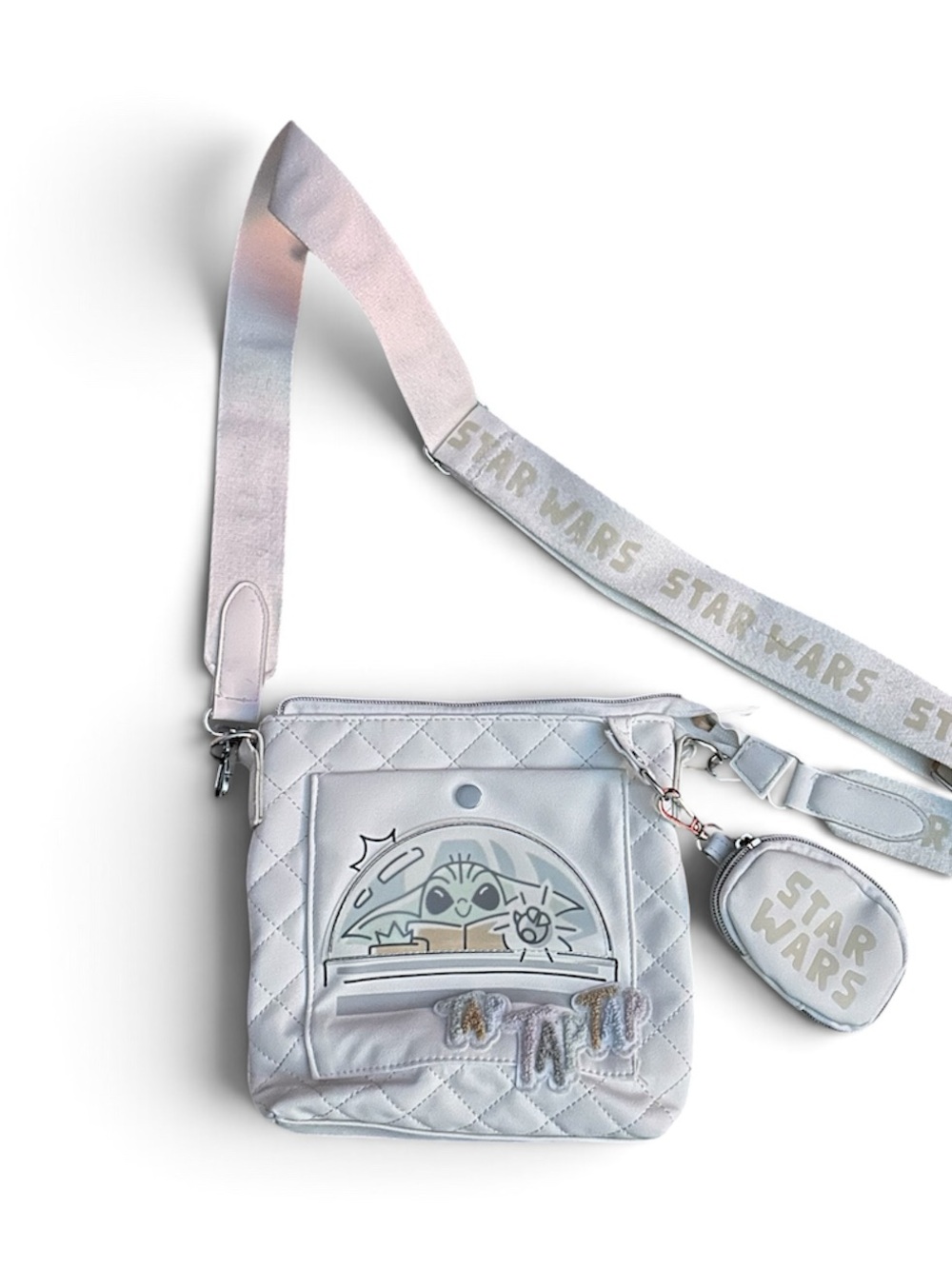 White Mandelorian The Child Crossbody Bag with Star Wars Strap